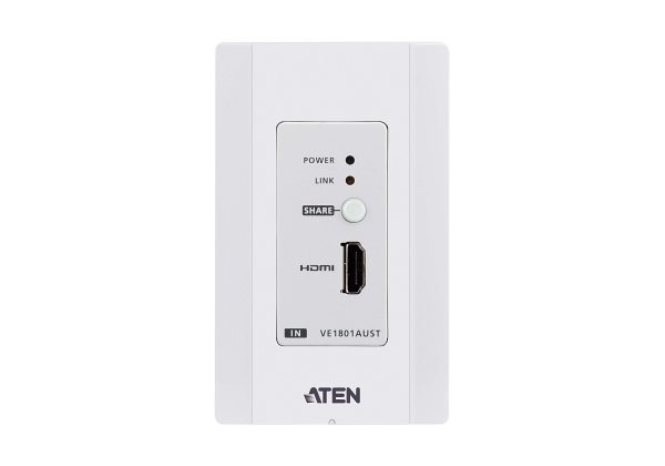 HDMI HDBaseT-Lite Настенный передатчик с монтажной панелью US (4K@40м /1080p@70м) Aten VE1801AUST — изображение 3