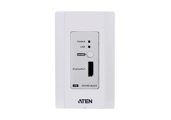 DisplayPort HDBaseT-Lite Настенный передатчик с монтажной панелью US (4K@40м /1080p@70м) Aten VE1901AUST — изображение 3