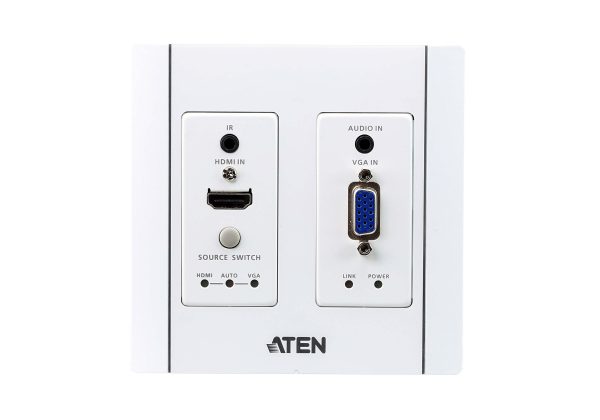 HDMI&VGA HDBaseT Настенный передатчик с монтажной панелью US/PoH (4K@100м / 1080p@150м) Aten VE2812AUST — изображение 3