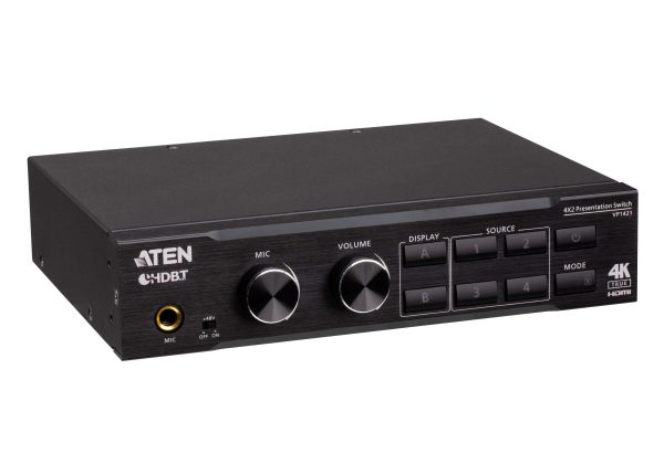 4x2 True 4K Презентационный коммутатор с масштабированием, DSP и HDBaseT-Lite Aten VP1421 — изображение 2