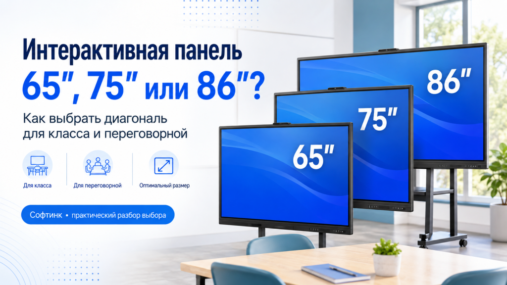 Интерактивная панель 65, 75 или 86 дюймов — какую выбрать